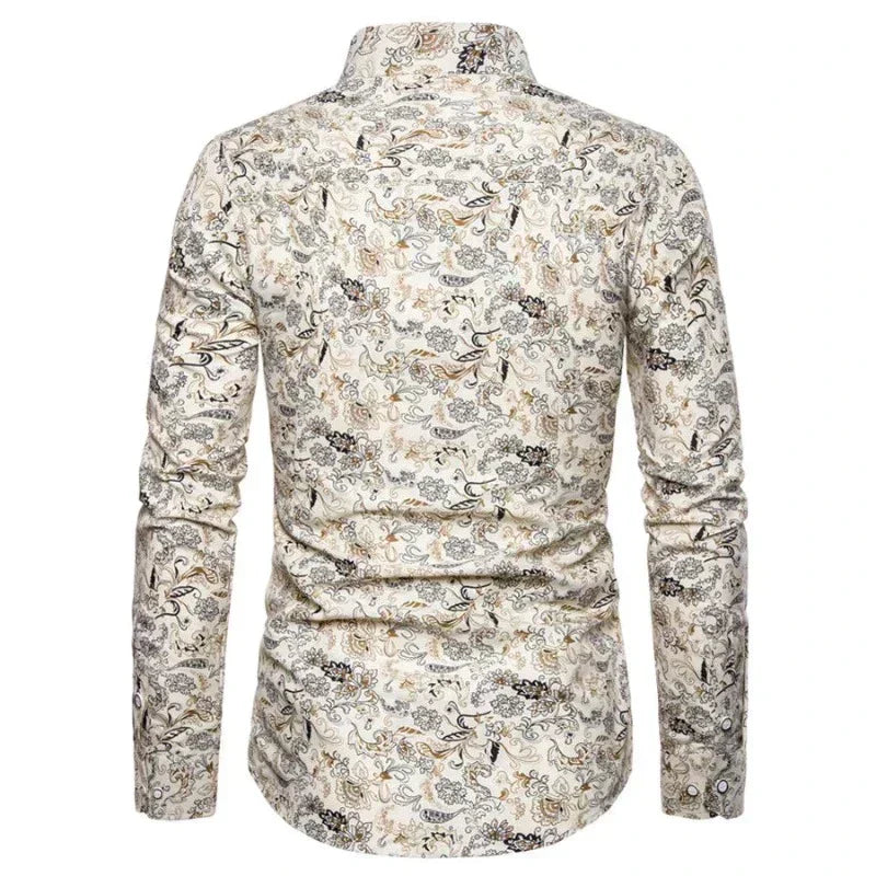 Slim Fit Dress Shirt | Micro-Dot Pattern | Stretch Cotton Blend