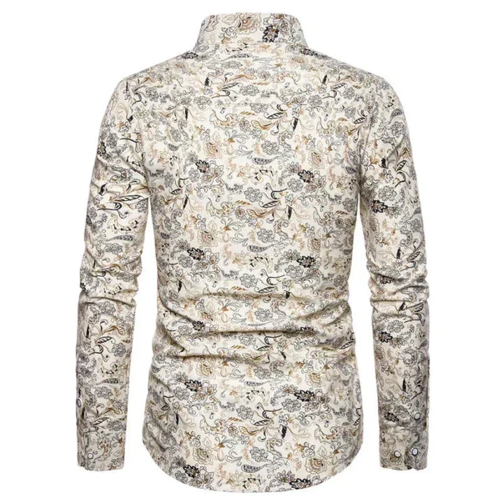 Slim Fit Dress Shirt | Micro-Dot Pattern | Stretch Cotton Blend