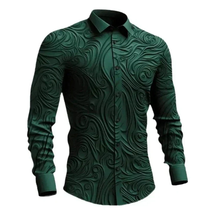 Men's Embossed Dress Shirt | Swirl Pattern | Slim Fit Formalwear