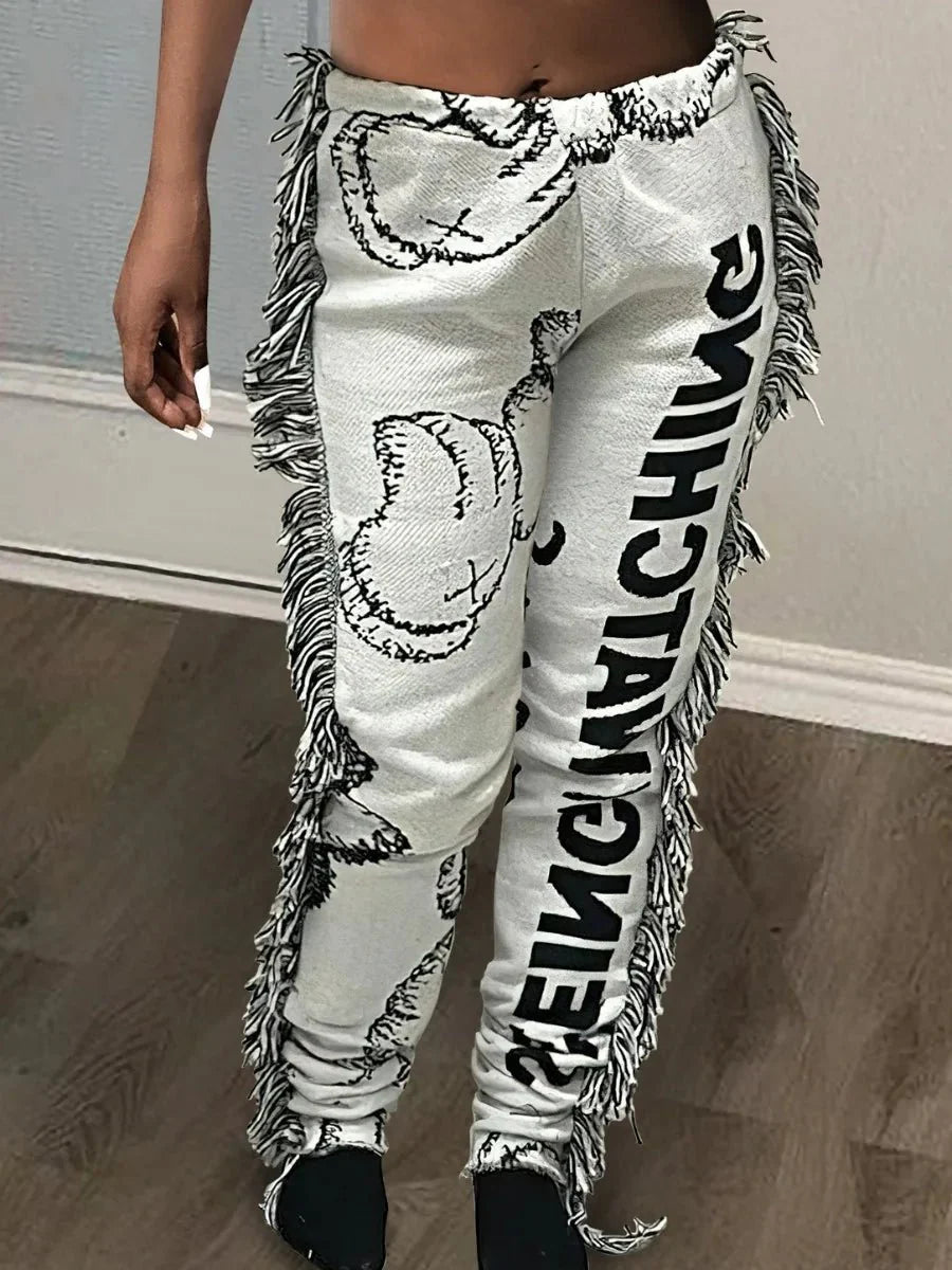 Streetwear Graphic Wide-Leg Pants | Bold Print Design | Relaxed Fit | Urban Statement