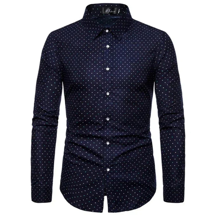 Slim Fit Dress Shirt | Micro-Dot Pattern | Stretch Cotton Blend