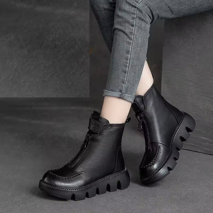 Coralie – Comfort Platform Leather Boots