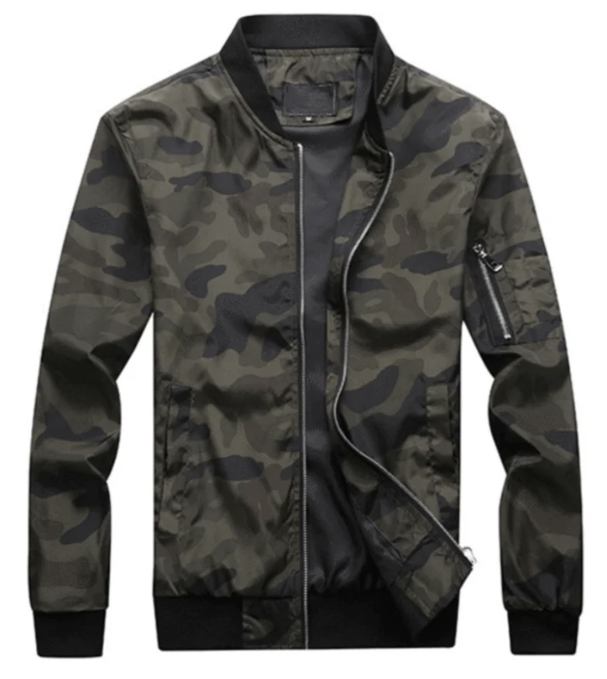 Blouson aviateur camouflage | Veste zippée légère | Style streetwear urbain