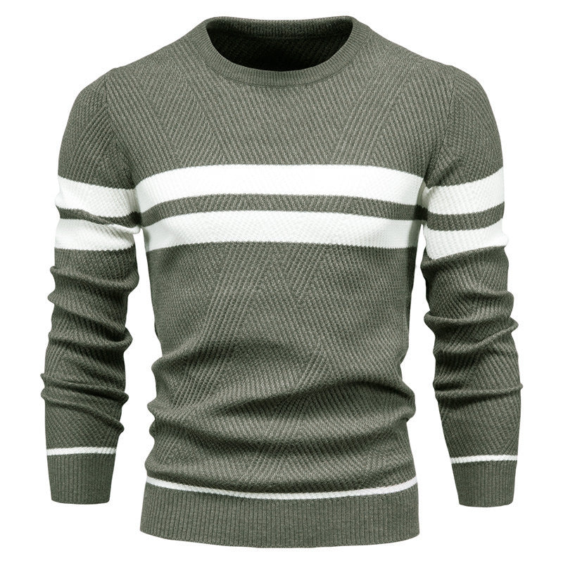 Men’s Knit Crewneck Sweater | Textured Design | Casual Workwear Canada