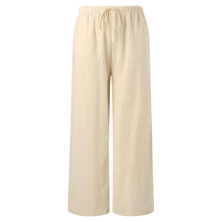 Wide-Leg Elastic Waist Pants | Soft Drape with Minimalist Silhouette