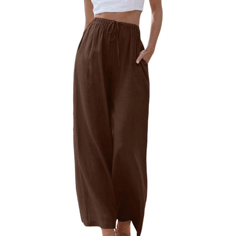 Wide-Leg Elastic Waist Pants | Soft Drape with Minimalist Silhouette