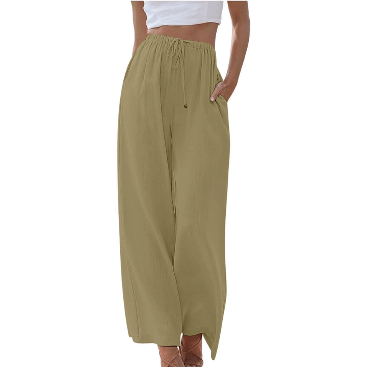 Wide-Leg Elastic Waist Pants | Soft Drape with Minimalist Silhouette