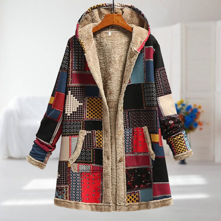 Tavirae - Warm fleece-lined jacket with hood and floral print
