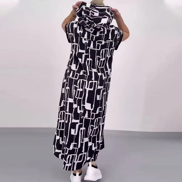 Ilana - Contrasting Maxi Dress with Zipper