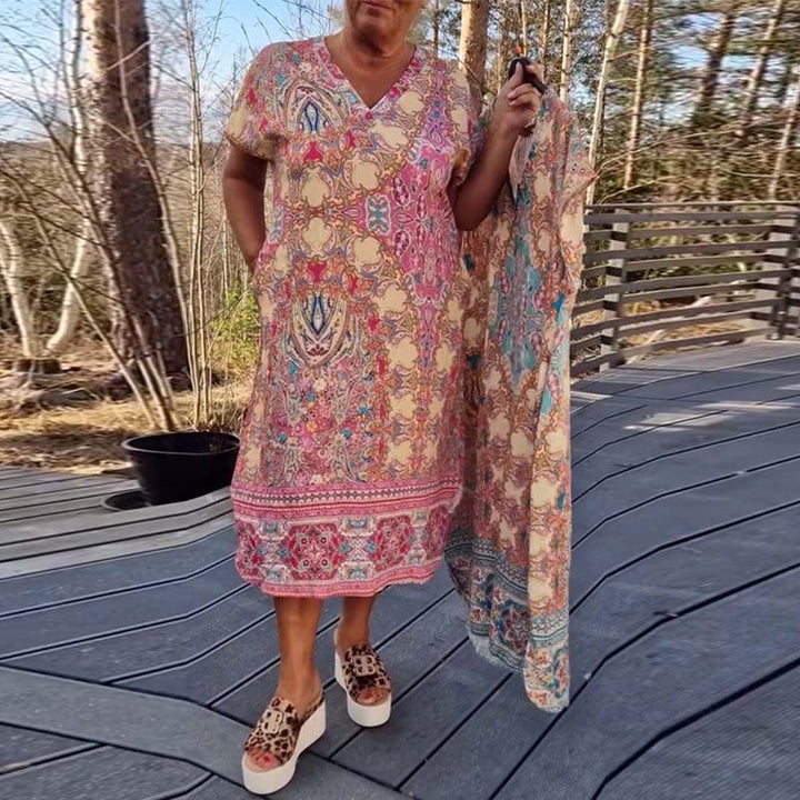 Ailina - Printed V-neck dress