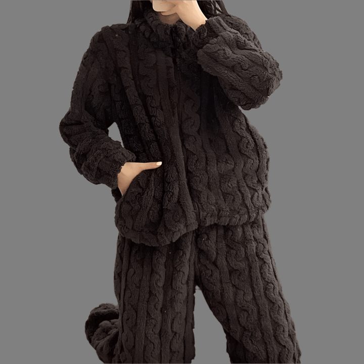 Fleece Knit Lounge Set | Ultra-Soft Comfort | Cable Knit Design | Cozy Homewear
