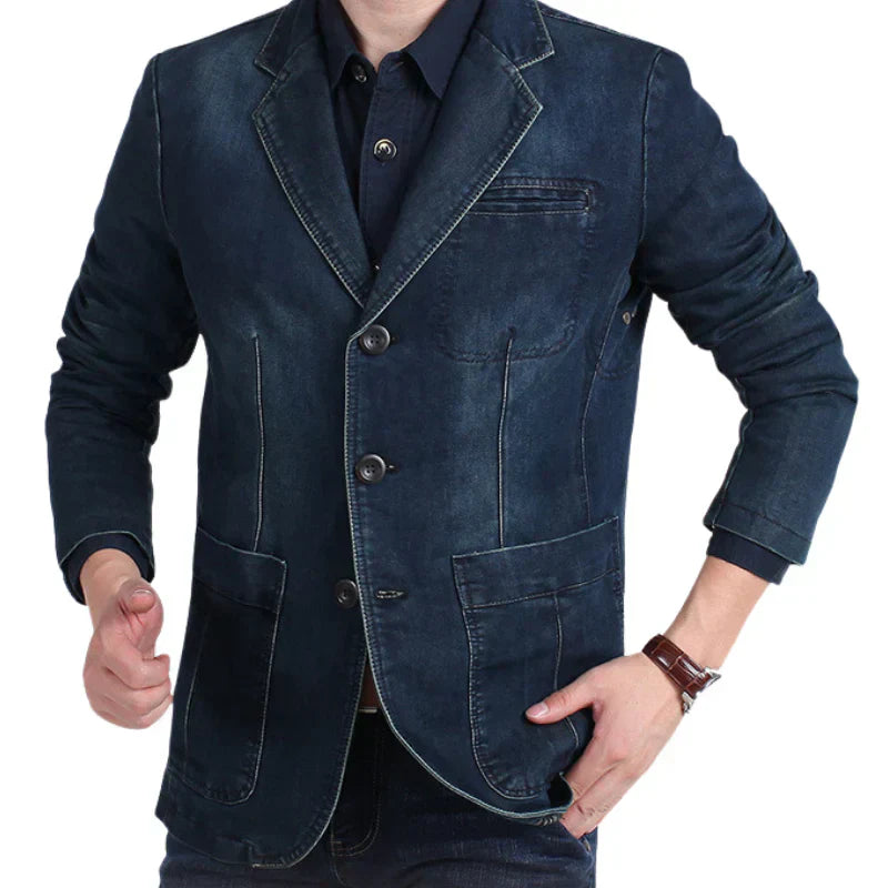 Men’s Denim Blazer Jacket | Casual Tailored Look | Smart-Casual Outfit Canada