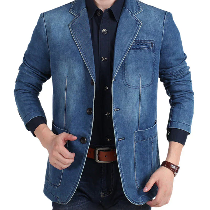 Men’s Denim Blazer Jacket | Casual Tailored Look | Smart-Casual Outfit Canada