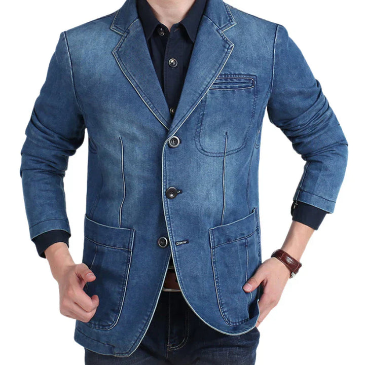 Men’s Denim Blazer Jacket | Casual Tailored Look | Smart-Casual Outfit Canada