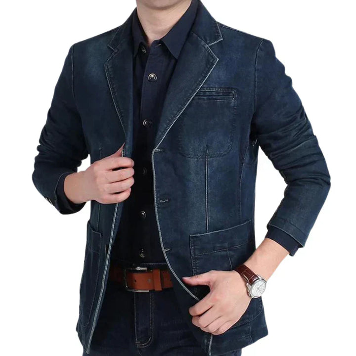 Men’s Denim Blazer Jacket | Casual Tailored Look | Smart-Casual Outfit Canada