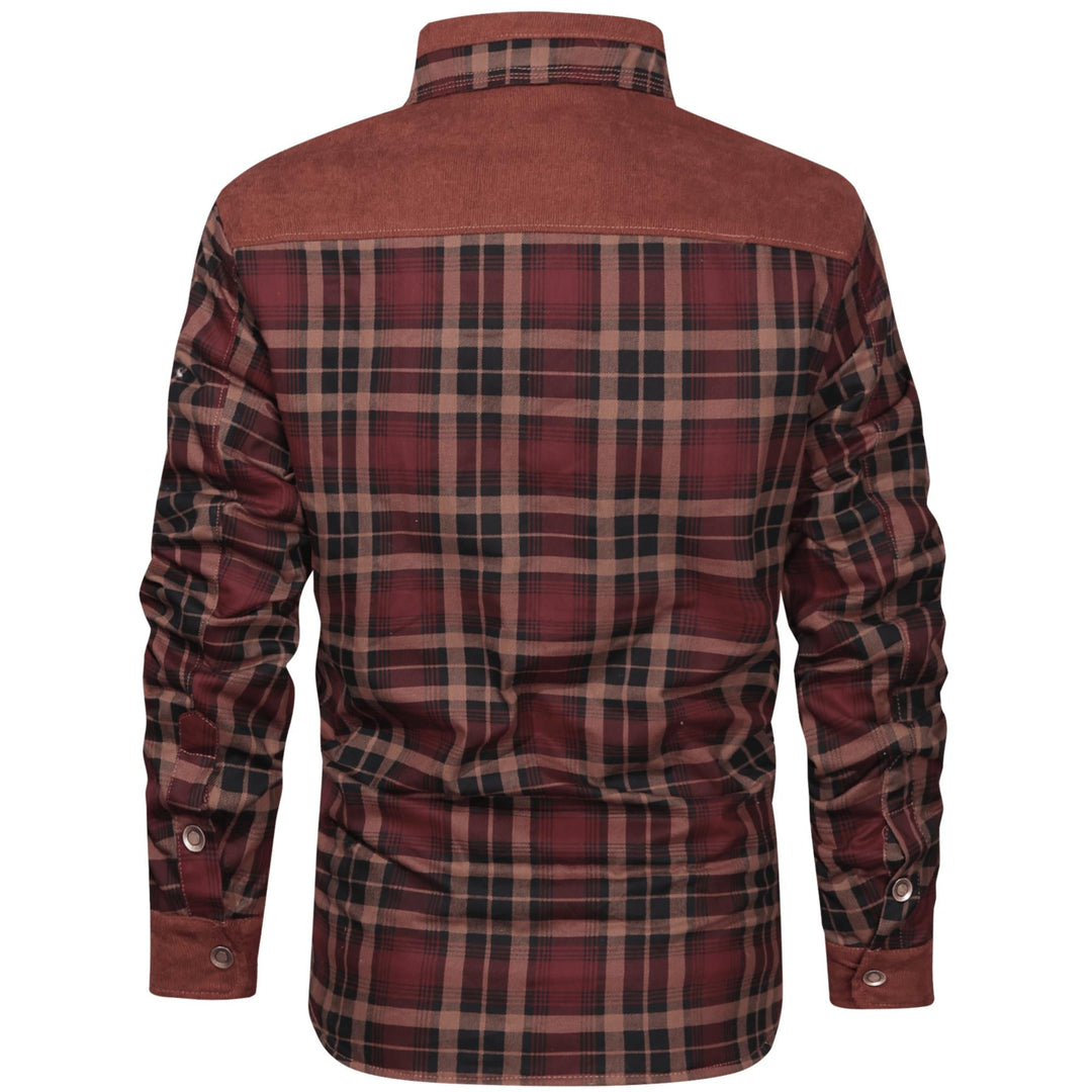 Men’s Plaid Overshirt | Contrast Yoke Shirt Jacket | Brushed Casual Layer