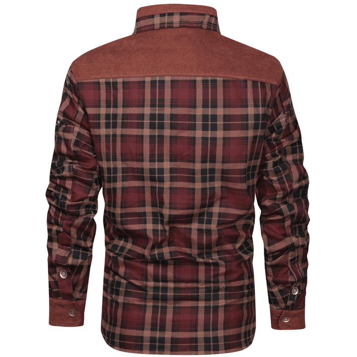 Men’s Plaid Overshirt | Contrast Yoke Shirt Jacket | Brushed Casual Layer