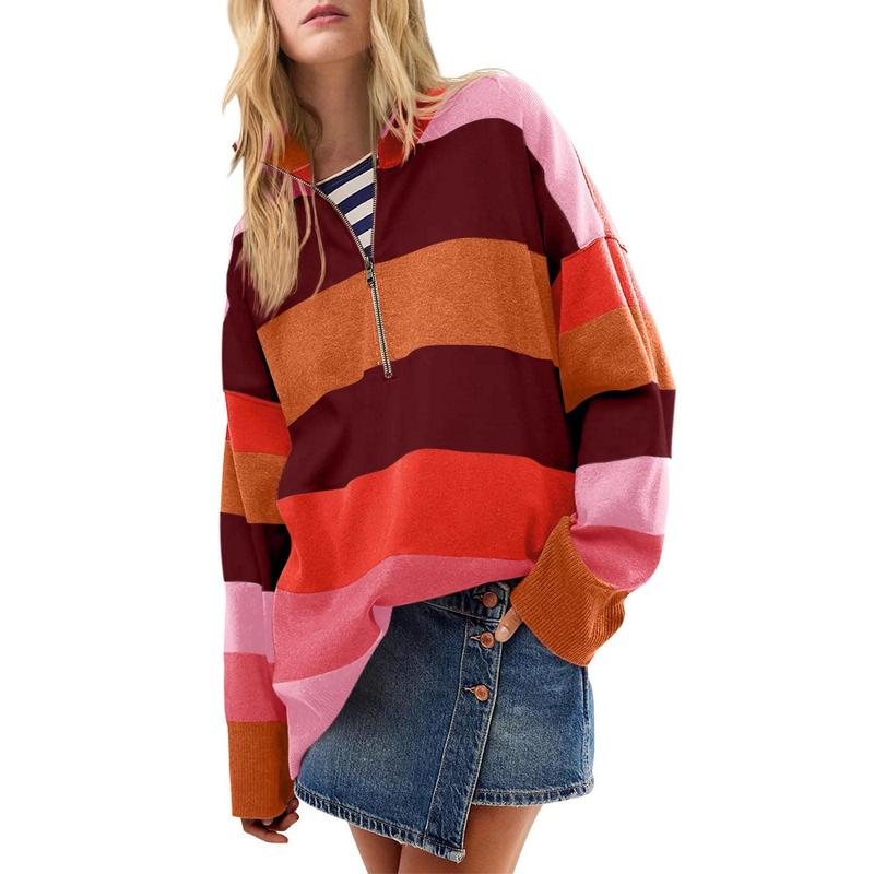 AUTUMN™- Stylish Oversized Turtleneck Sweater with Half Zipper Detail