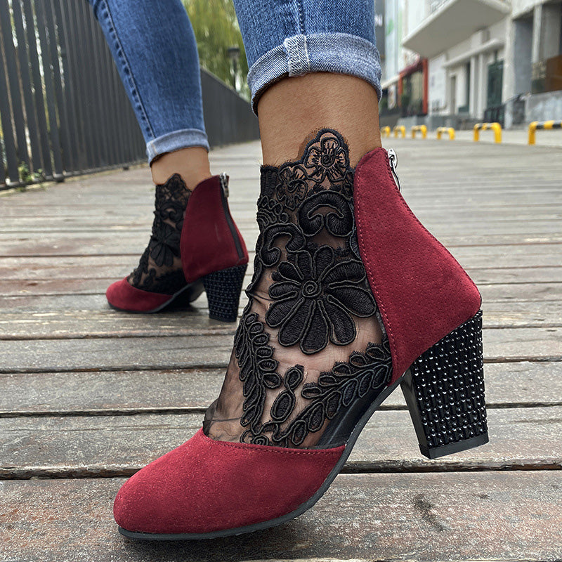 Capucine - Elegant Lace Ankle Boots