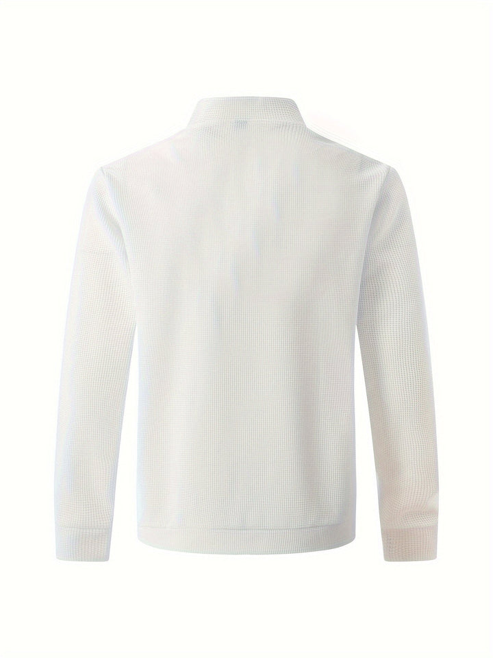 Men's Textured Knit Bomber Jacket | Casual Zip-Up | Lightweight Streetwear Layer