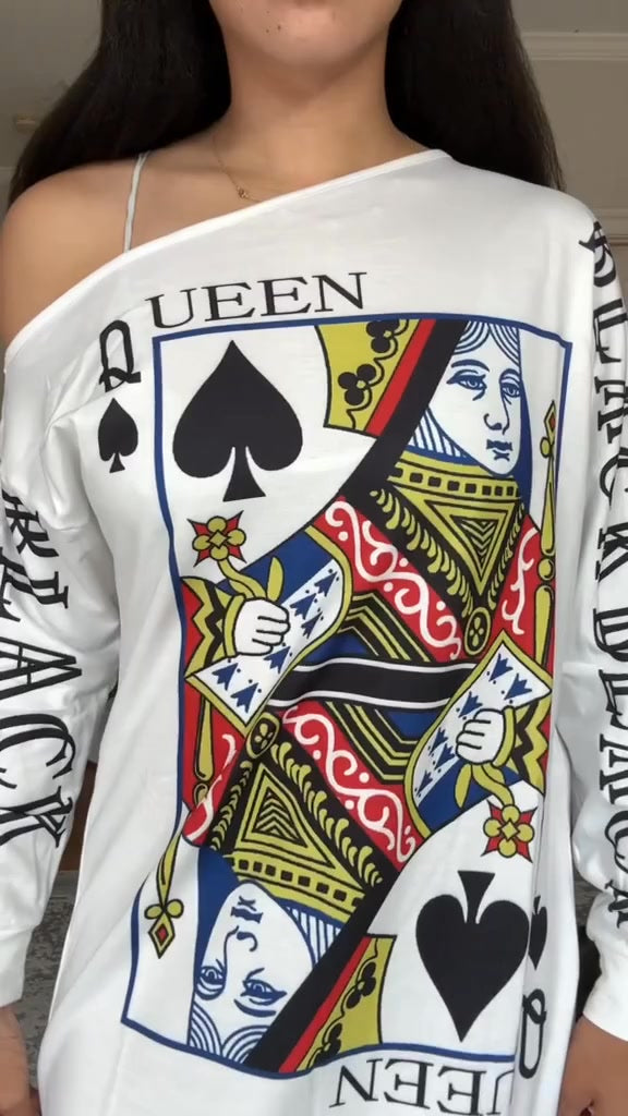 Evarine - Dropped Shoulder Dress with Map Print