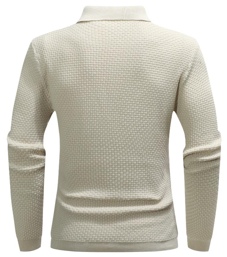 Men’s Long-Sleeve Textured Polo Shirt | Waffle Knit | Smart Casual Essential
