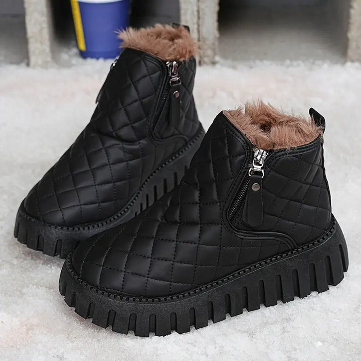 Riviana - Women's leather winter boots with orthopedic support