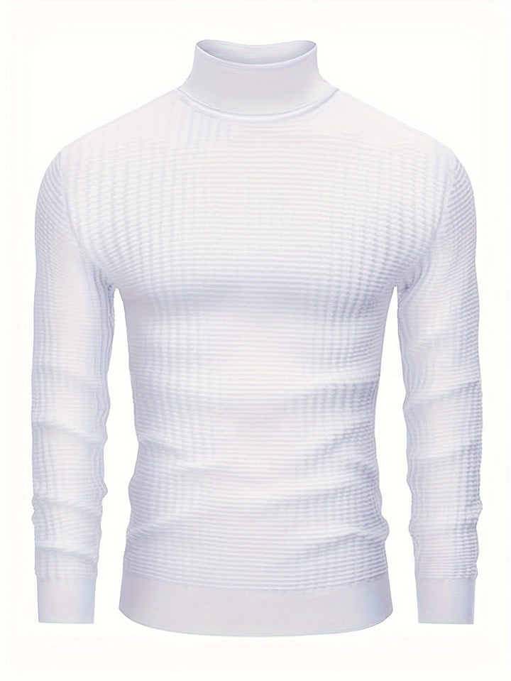 Ribbed Turtleneck Sweater | Slim Fit Cable Knit | Fall-Winter Essential