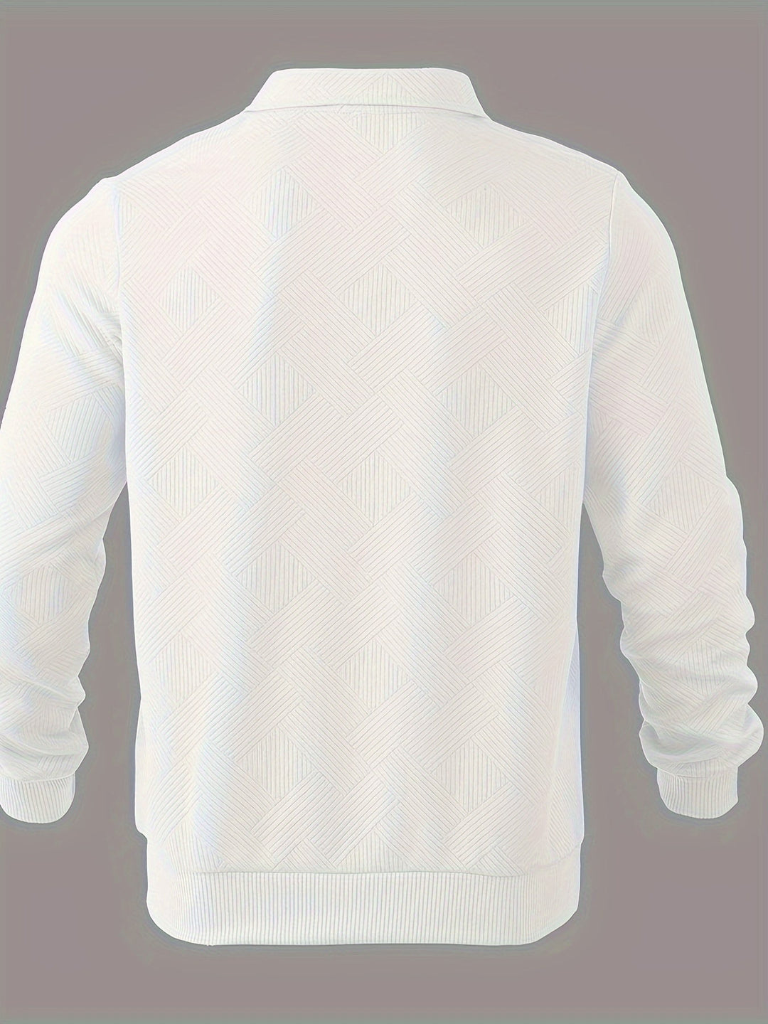 Men’s Quarter-Zip Jacquard Sweater | Textured Pullover with Collar