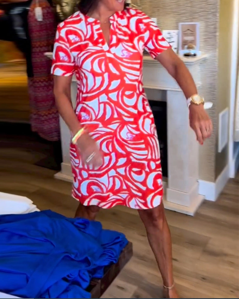 Mira - Printed V-neck dress