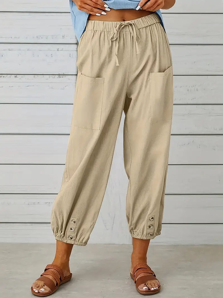 Women's Cropped Jogger Pants | Lightweight Elastic Waist | Casual Summer Lounge Pants