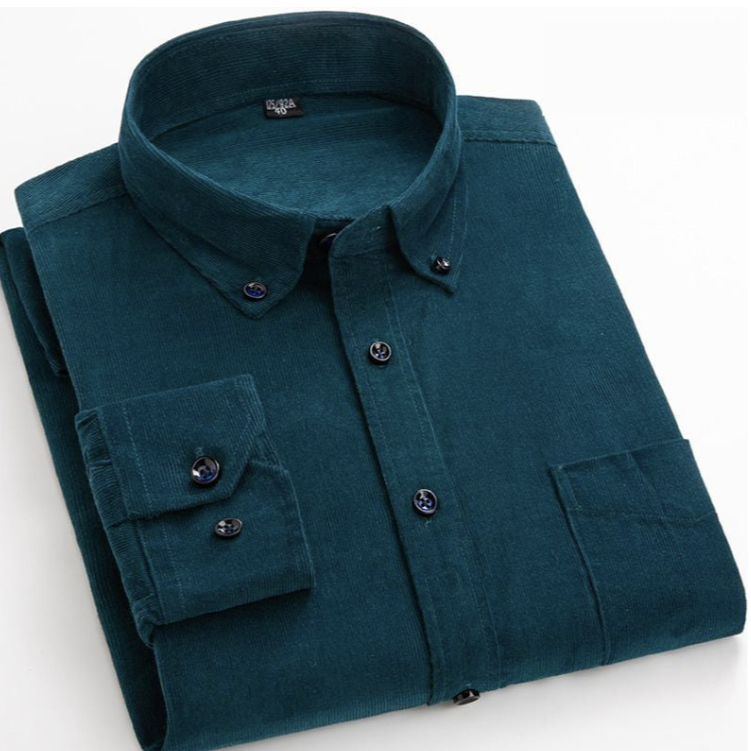 Corduroy Button-Up Shirt | Structured Fit | Soft Cotton Blend