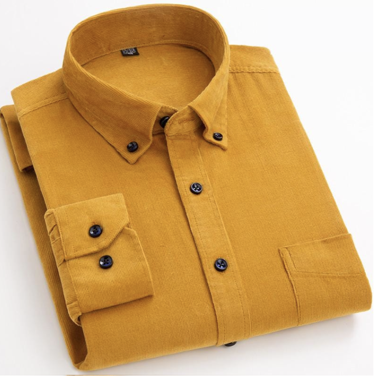 Corduroy Button-Up Shirt | Structured Fit | Soft Cotton Blend