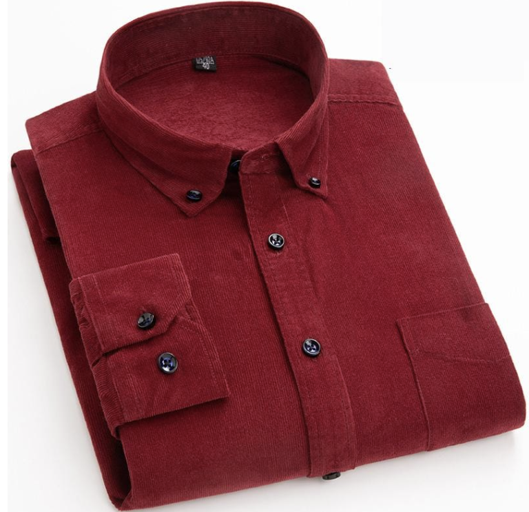 Corduroy Button-Up Shirt | Structured Fit | Soft Cotton Blend