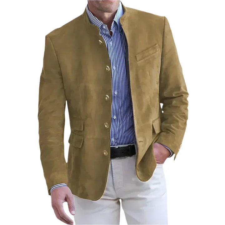 Men’s Suede-Style Blazer | Lightweight Smart Jacket | Modern Workwear Layer