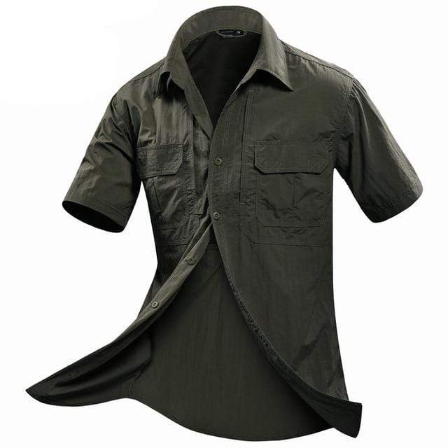 Men’s Tactical Short Sleeve Shirt | Quick-Dry Fabric | Utility Chest Pockets