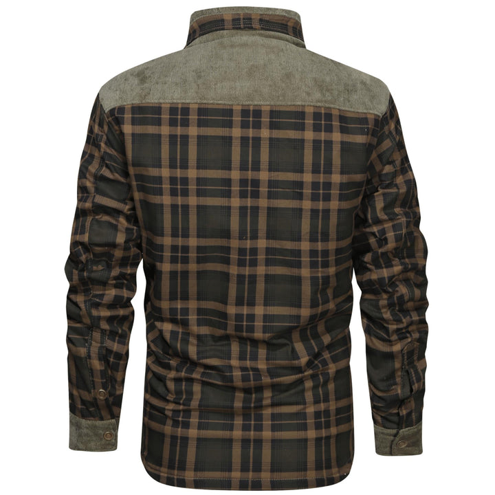 Men’s Plaid Overshirt | Contrast Yoke Shirt Jacket | Brushed Casual Layer