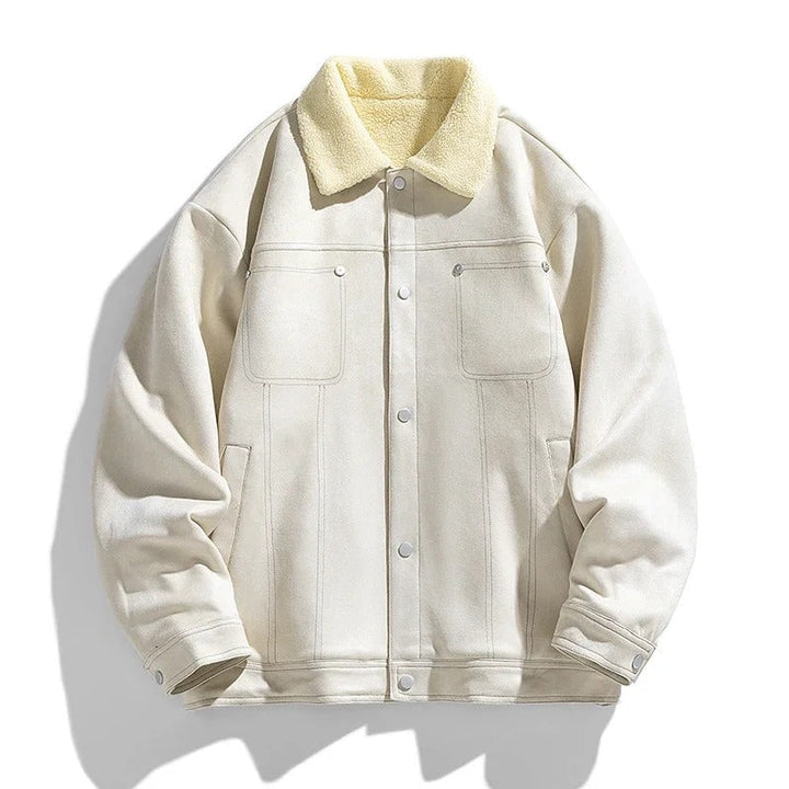 Men’s Sherpa-Lined Denim Jacket | Warm Fleece Collar | Casual Outerwear