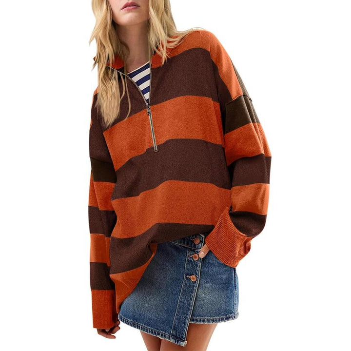 AUTUMN™- Stylish Oversized Turtleneck Sweater with Half Zipper Detail