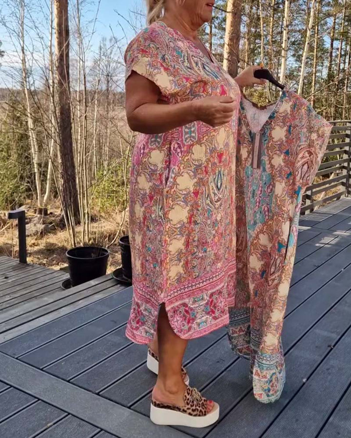 Ailina - Printed V-neck dress