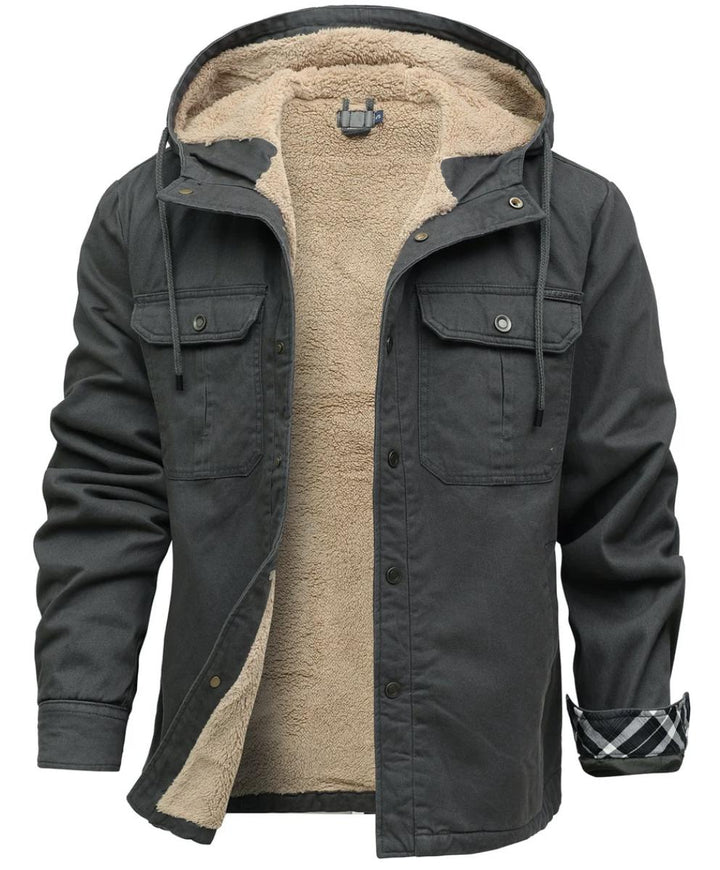 Men’s Sherpa-Lined Canvas Jacket | Hooded Winter Workwear | Heavyweight Outerwear Canada