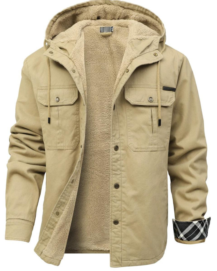 Men’s Sherpa-Lined Canvas Jacket | Hooded Winter Workwear | Heavyweight Outerwear Canada