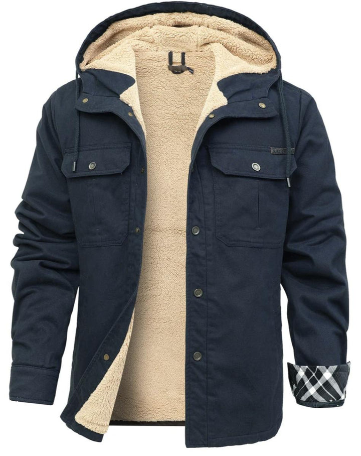 Men’s Sherpa-Lined Canvas Jacket | Hooded Winter Workwear | Heavyweight Outerwear Canada