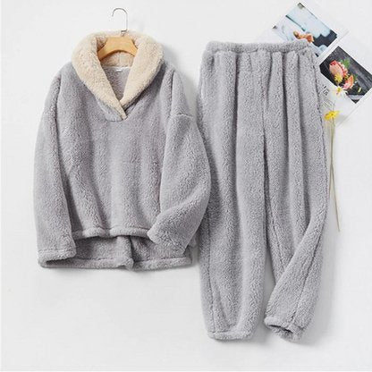 Fleece Lounge Set | Ultra-Soft Comfort | Sherpa Collar | Cozy Loungewear