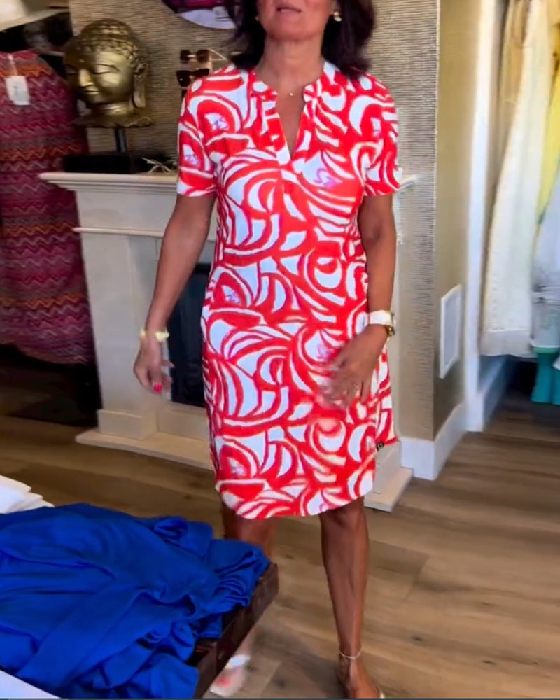 Mira - Printed V-neck dress