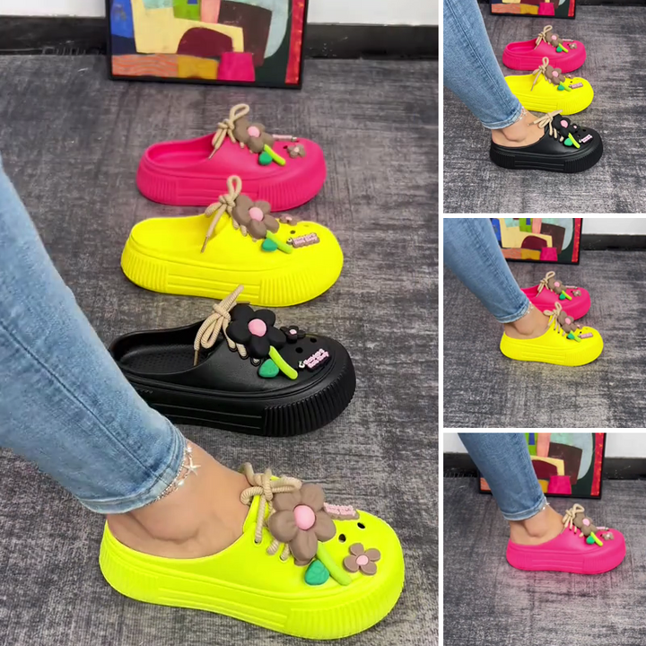 Auralie - Breathable Floral Decor Slippers