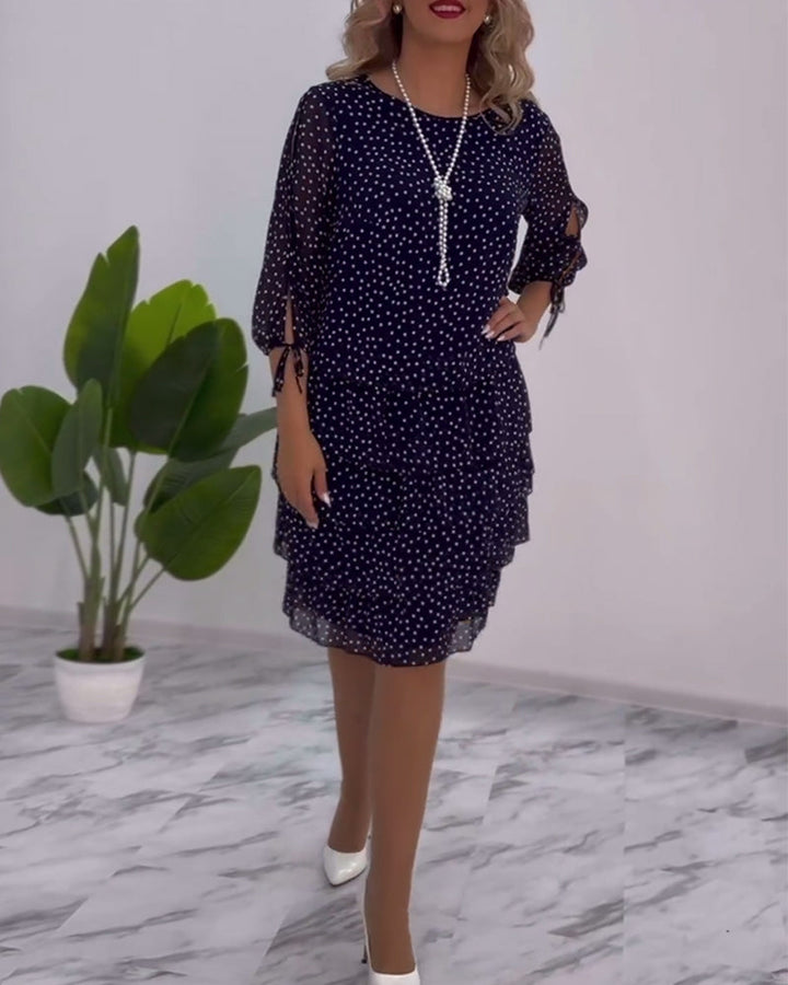 Camille - Festive Layered Polka Dot Dress