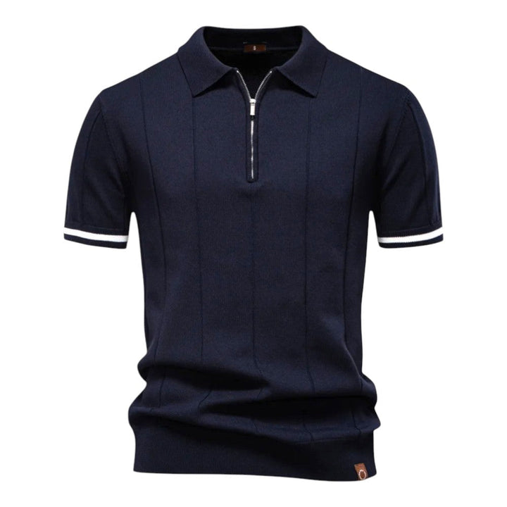 Knit Polo Shirt with Quarter Zip | Modern Casual Fit | Lightweight Comfort