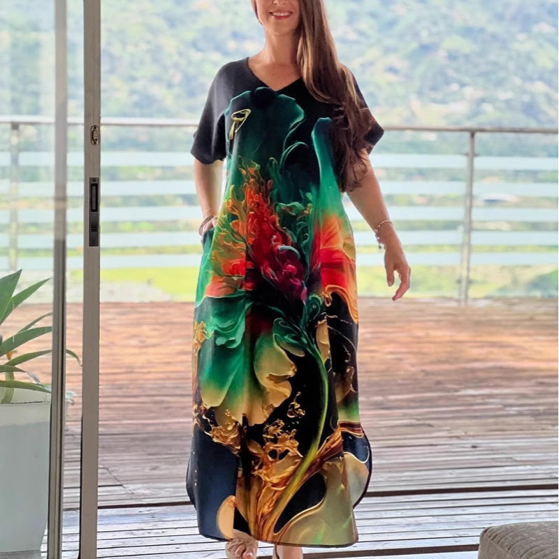 Robe décontractée imprimée à manches courtes Tirena 