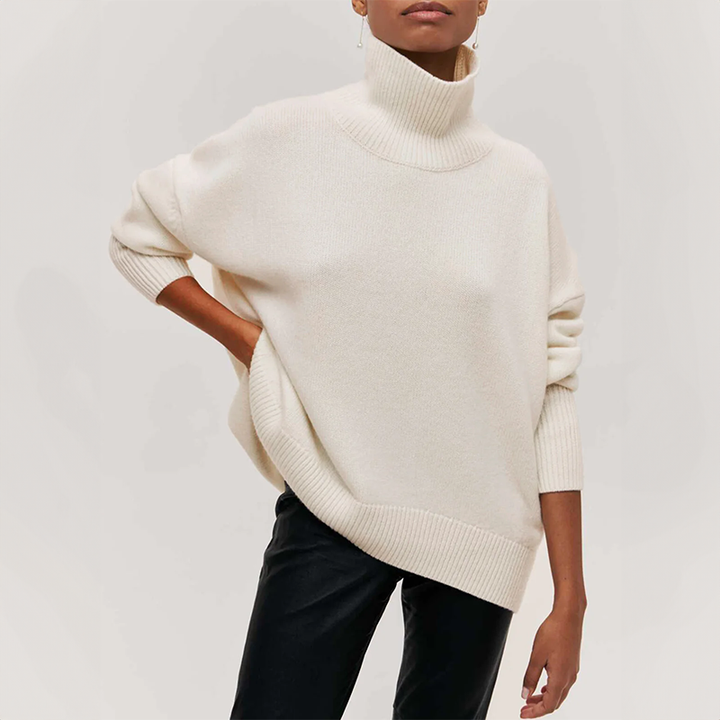 Micheline - Chic Sweater with Ribbed Pockets for Women
